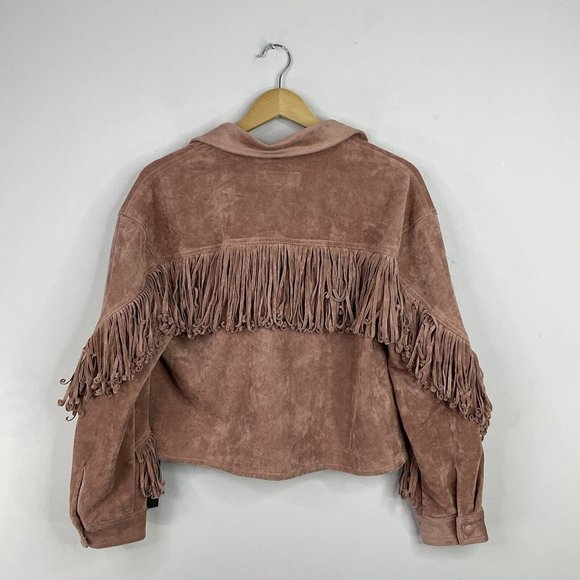 Blank NYC Jacket Size Small Pink Faux Suede Western Tasselled BNWT - Picture 11 of 13